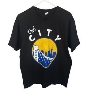 Golden State Warriors Shirt Adult Large Black Dub City NBA Basketball‎